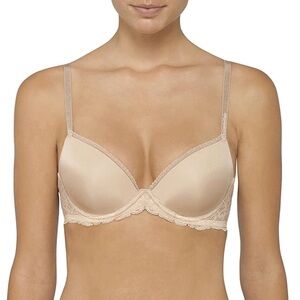 Calvin Klein Seductive Comfort Lace Demi Bra QF1444 Beige Womens Size 32DD